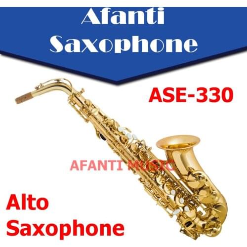 Afanti Music Eb Brass body Gold Lacquer Alto Saxophone (ASE-330)