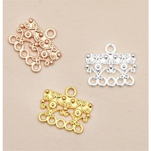 SIXTY TOWFISH 20 Pieces DIY Jewelry Accessories 19*17mm Alloy Ancient Retro Style Materials Flower Charms