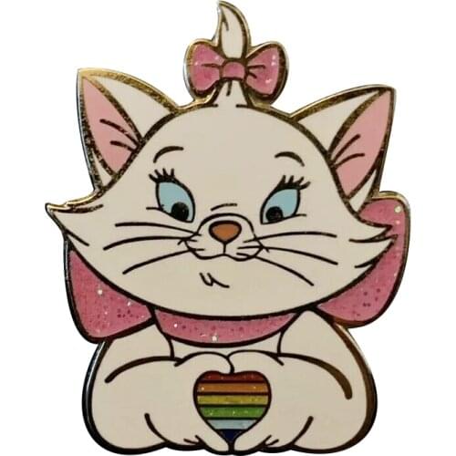 Aristo cats Marie Brooch rainbow heart hands pins cute mini figure accessory
