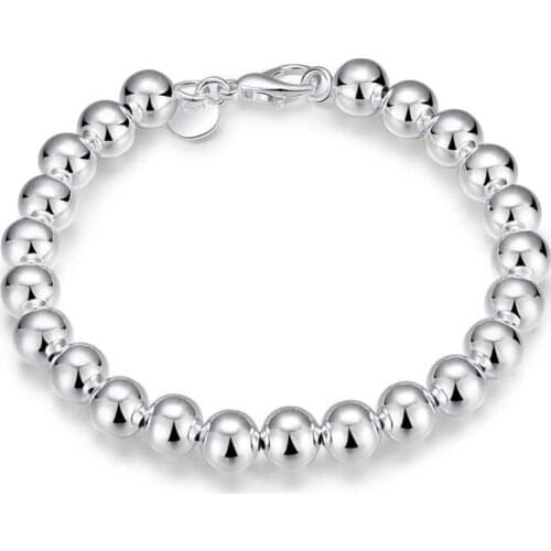 Silver Color 8MM / 10mm Beads Bracelet