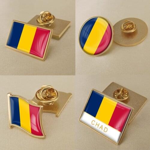 Coat of Arms of Chad Chadian Map Flag National Emblem Brooch Badges Lapel Pins