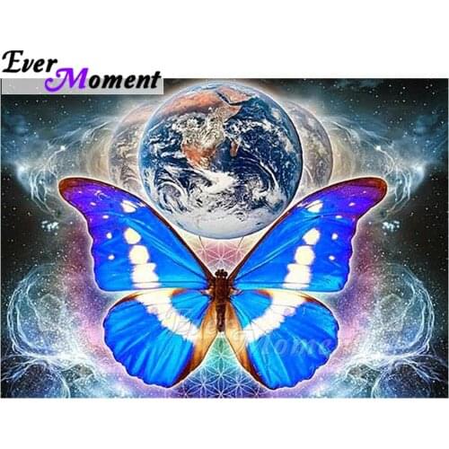 Ever Moment Diamond Painting 5D DIY Butterfly Earth Picture Of Rhinestone Mosaic Diamond Embroidery Cross Stitch Decor ASF1639
