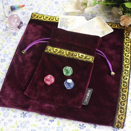Purple Tarot Tablecloth With Bags, High Quality Flocking Fabric , Tarot Board Game Accessories By Hand ,Free Shipping