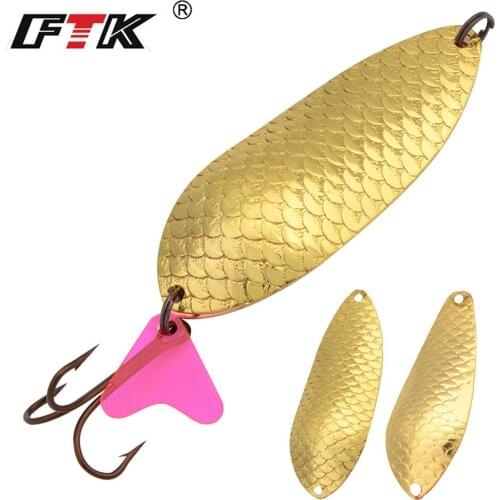 FTK 1 PC 2Color 21g 28g Fishing Lure Spoon Noise Sequin Paillette Carp Hard Fishing Baits With 1# Treble Hook Lure