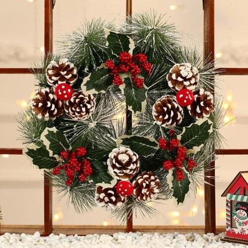 Artificial Christmas Wreath Colorful Beautiful Wall Window Door Wreath for Front Door Party Décor Christmas Decorations WWO66