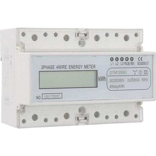 Energy Meter 220/380V 20-80A Energy Consumption Digital Electric Power Meter 3 Phase KWh Meter with LCD