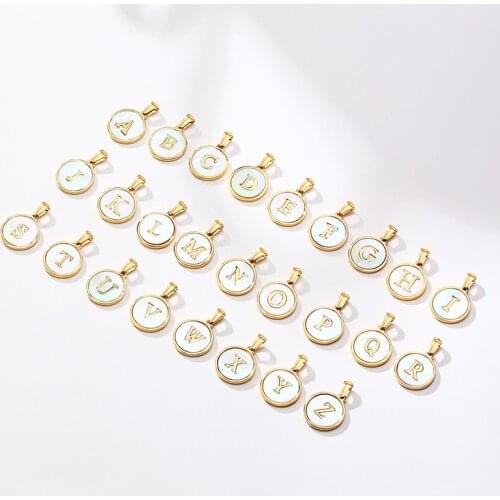 Delicate Initial A to Z Letter Coin Necklace for Women Daughter Mother,Anti Allergy Stainless Steel Round Shell Pendant Jewelry