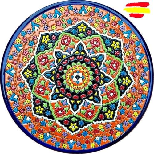 Ceramic plate 29 cm/11.4 inch diameter - Spanish ceramic - enameled up handmade - Made in Spain - MIJASCERAMIC