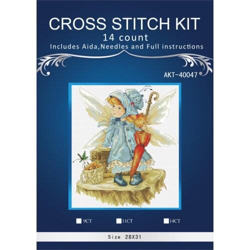 14/16/18/28 Top Quality Lovely Cute Counted Cross Stitch Kit Umbrella Fairy Girl luca-s luca