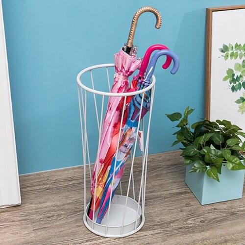 Metal Umbrella Stand Holder Household Hotel Indoor Modern Waterproof Iron Umbrella Rack Storage Organizer Shelf Bucket Stand