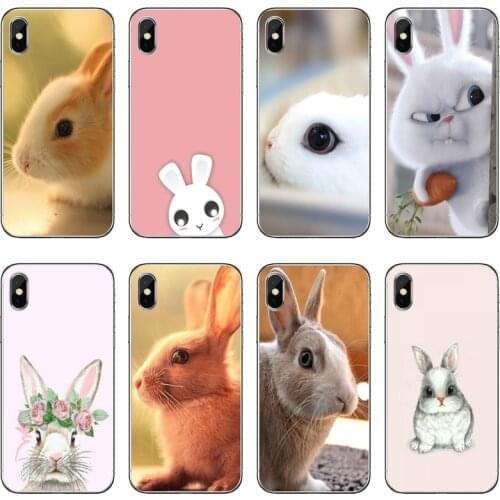 Cute White Baby Rabbits Accessories Phone Case For Huawei P40 P30 P20 Pro P10 P9 Lite Y5 Y6 Y7 Y9 P Smart Plus 2018 2019
