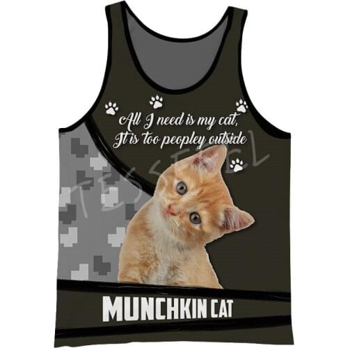 Tessffel Cute Various Kinds Cat 3D Printed Fashion Summer Mens Vest Harajuku Casual Samurai Mask Tank Top Streetwear Style-49