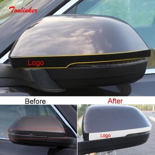 Tonlinker Exterior Rearview mirror Cover Stickers for Volkswagen TERAMONT 2017-20 Car styling 2 pcs ABS/Metal Cover Stickers