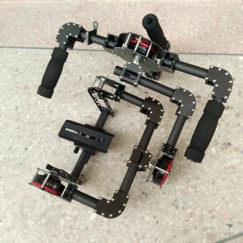 New 3 Axis DSLR Camera Carbon Brushless Gimbal Handle/Stabilized Mount steadycam Run Movie Photography frame