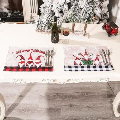 Christmas Placemat Tablecloth/XMAS Decor/Family Dining Table Atmosphere Arrangement Scene Dress Up Supplies/Home Dressing