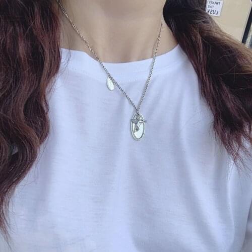 S925 Sterling Silver Necklace for Women Korea 2020 New Retro Angel Necklace Jewelry Wholesale