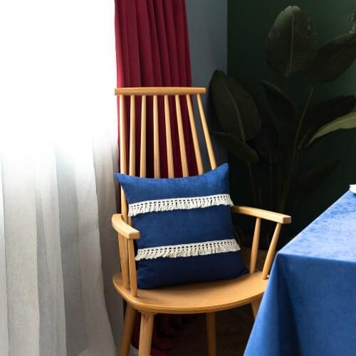 Multicolor Decorative Throw Pillow Covers for Couch Sofa Bed 2 Pack Pillow-Cases with Tassels Boho Cushion Covers for Farmhouse