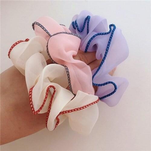 1Pc New Candy Color Scrunchies Chiffon Rubber Hair Rope For Women Elastic Bands Circle Girls Ponytail Holder Headdress Accessory