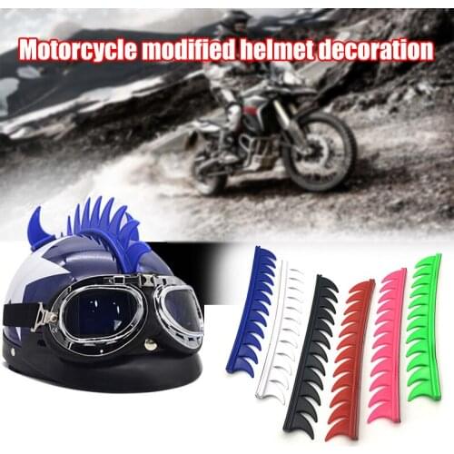 Motorcycle Helmet Rubber Stickers Rubber Saw Blades Spikes Stick Strips Helmet Decoration Accessory Piece Car Styling
