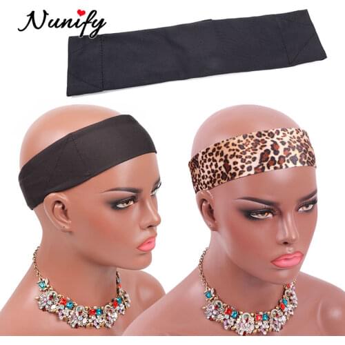 Nunify 5Pcs/Lot Silk Headband Edges Hair Wrap Designer Headband Wig Band For Edges Hair Fix Hair Band Adjustable Wig Grip Band