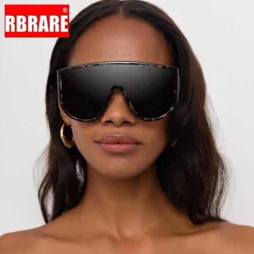 RBRARE Oversized Gradient Sunglasses Women Fashion All-in-one Punk Big Frame Sunglasses Women/men Luxury Designer Shades Women