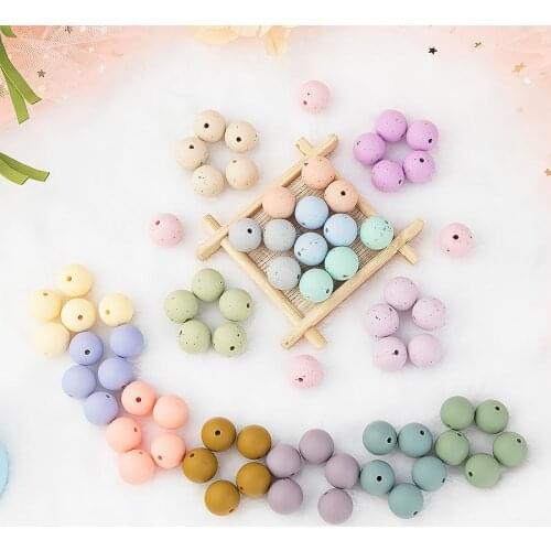 TYRY.HU Wholesale 50PCS 12mm Round Silicone Beads BPA Free Baby Teething Cute Chewable Teether Rodents DIY Jewelry Accessories