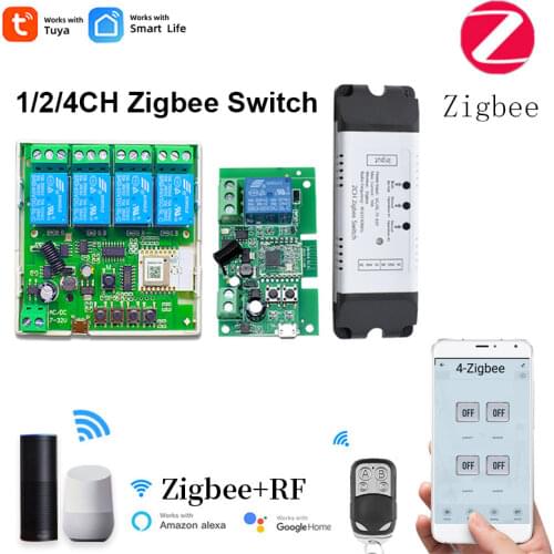 Zigbee 4CH Wifi Switch Module 4 Gang Wi-Fi DIY Smart Switch 12V 24V 7-32V Rele Tuya APP Voice Control Smart Home Work With Alexa