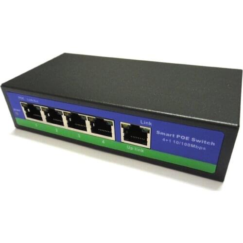 78W output 5 PORT POWER OVER ETHERNET 802.3af/at 4 port POE SWITCH supply power for CCTV IP camera