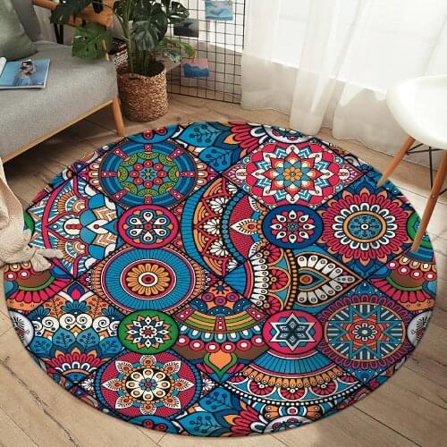 High Quality Nonslip Mandala Style Colorful Floral Pattern Rug Floor Bathroom Living Room Bedroom Carpet Decor Rugs tapis salon