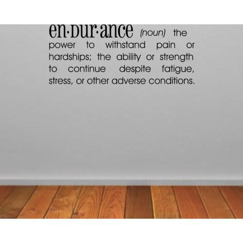 XL 242X100cm Endurance Dictionary Definition Wall Sticker Dictionary Wall Decal Gym Quote Wall Art vinilos paredes A006