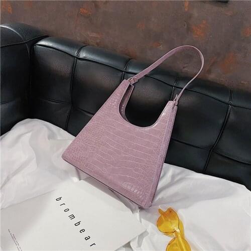 Women bag 2020 new French PU Bucket Fashion Alligator Hasp Soft Shoulder Bag handbag luxury designer bag Euro-America style