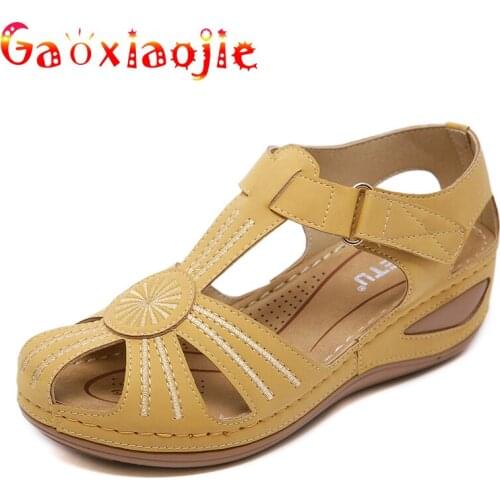 New 2020 explosions retro sandals women car line anti-skid slope with comfortable slippers women Thick Bottom 5cm PU Casual shoe
