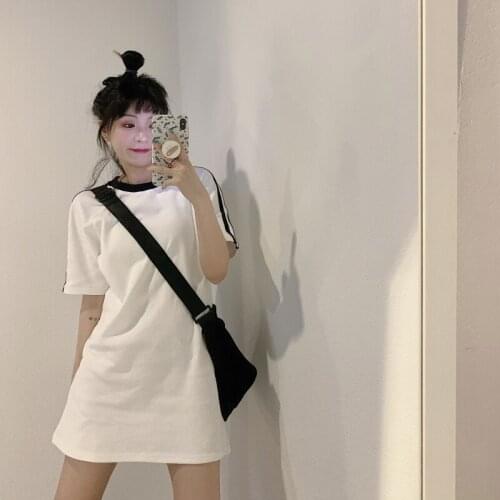 Casual style Korean clothes white dresses woman summer o-neck fashion brand short dress ladies moda feminina new ulzzang 2021