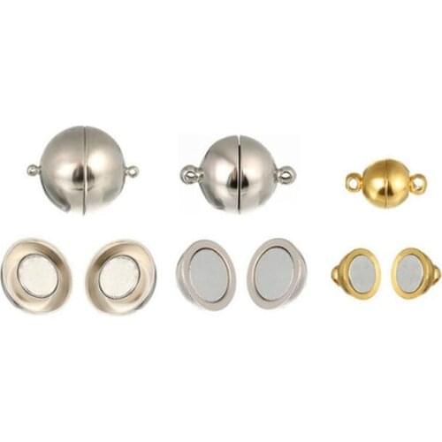 10pcs 6mm 8mm ball Bracelet magnet Clasps Metal Magnet Buckle Strong Magnetic Clasps for Jewelry Making DIY