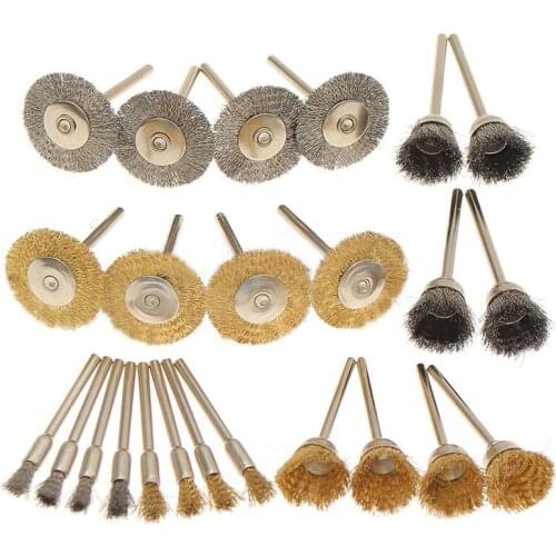 24pcs/set Steel Wire Wheel Polishing Pad Brushes for Rotary Grinder Accessories Tool DIY tools