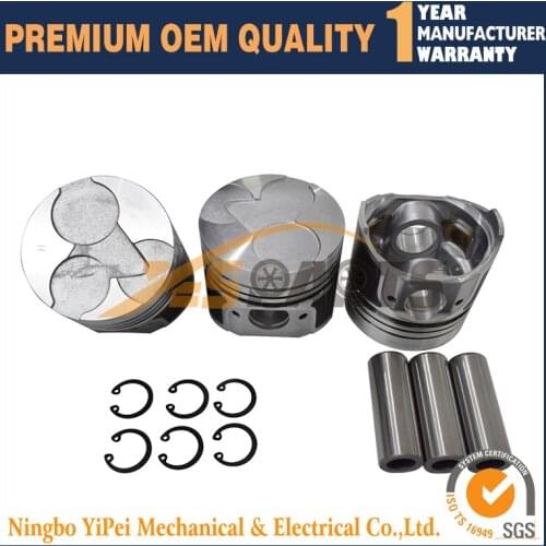 3 set Piston Kit STD For Kubota D1005
