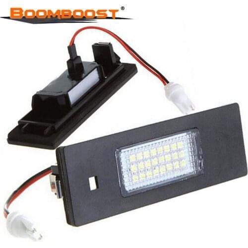 3528 SMD 2pcs For BMW E87 E81 E63 E64 E85 E86 Car LED License Plate Lights White SMD Number Plate Lamp Can bus Bulb Kit 12V