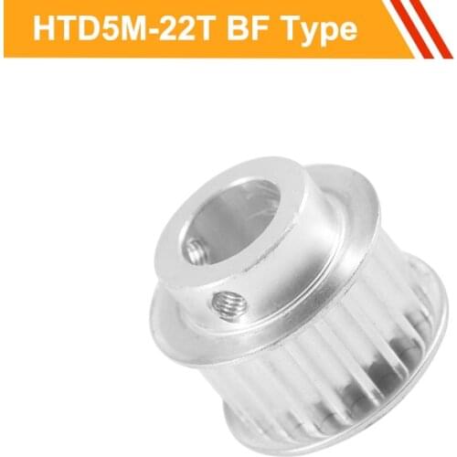 5M 22T Gear Belt Pulley HTD5M Type Timing Pulley 16mm/21mm Belt Width 6/8/10/12/14/15/16mm Bore Aluminium Pulley Wheel