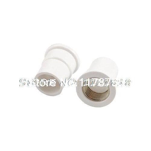 5 x 20mm Inner Hole 1/2" PT Female Threaded PVC Pipe Hose Adapter Cooupler White
