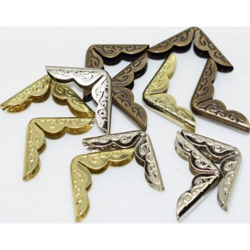 60Pcs 21*21*4.8mm Bronze Silver Gold Plated Mixed Color Metal Book Scrapbooking Albums Menus Folders Corner Protectors