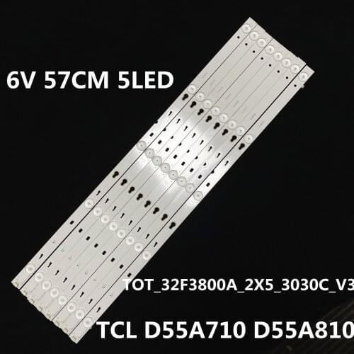 8 Pieces 57CM 5 LEDs New Original for TCL 55" TV LED Strip T0T-32F3800A YHF-4C-LB3205-YHEX1 YHA-4C-LB3205-YHEX1 040815-RG7XFW