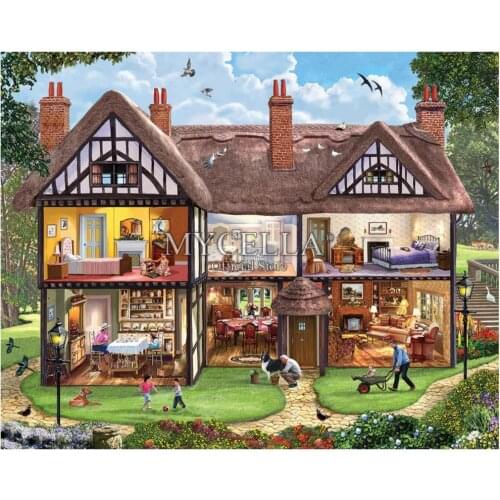 5d Diy Diamond Painting Summer House Mosaic Full Diamond Embroidery Crafts Cross Stitch landscape Needlework Home Decor Hobbies
