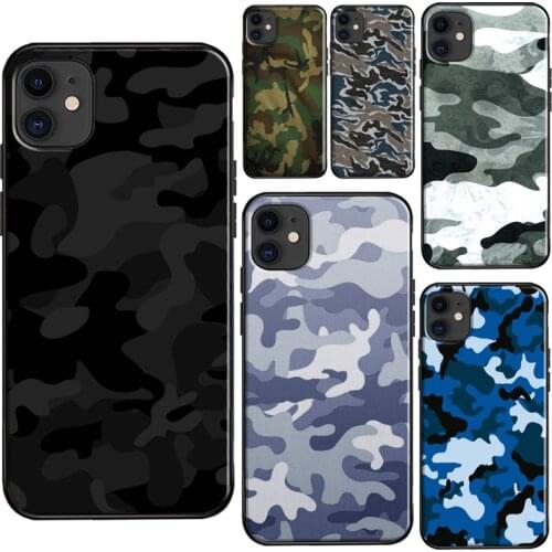 Army Military Camouflage Case For iPhone 11 12 Pro Max mini X XR XS Max SE 2020 5S 6 6S 7 8 Plus TPU Cover