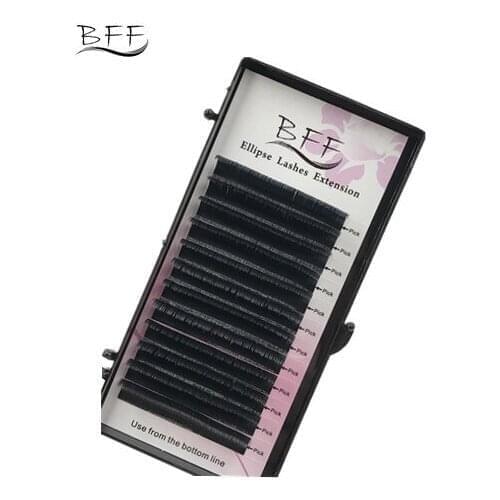 BFF Brand 10 Box Ellipse Flat False Eyelash Extensions 0.15/0.2 C/D Soft Tasteful High-quality Individual Eyelash Extension