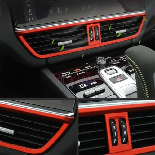 Center Control Air Conditioning Vent Outlet AC Vent Frame Cover For Porsche Cayenne 2018 2019 Car Styling Accessories