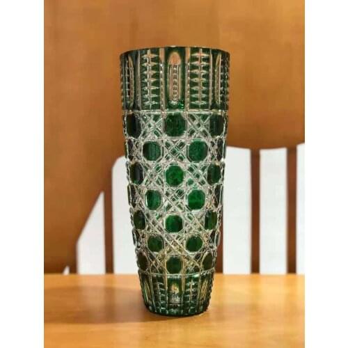 Coloured Crystal carving transparent vase household decoration gift