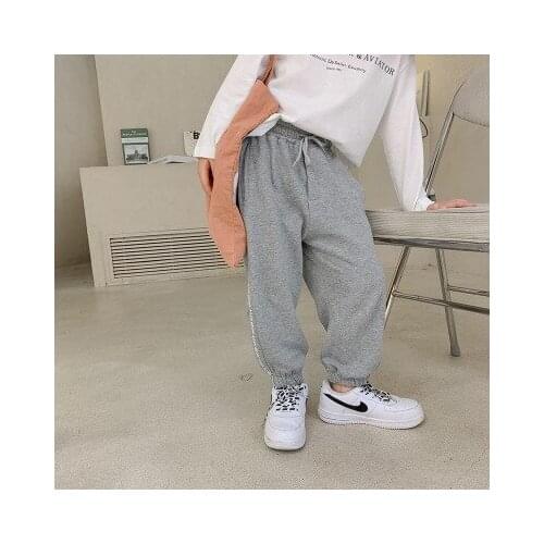 Childrens Casual Pants 2021 Spring Autumn New Korean Baby Boys and Girls Solid Sport Pant Baby Loose Trousers 2 3 4 5 6 7 8Year