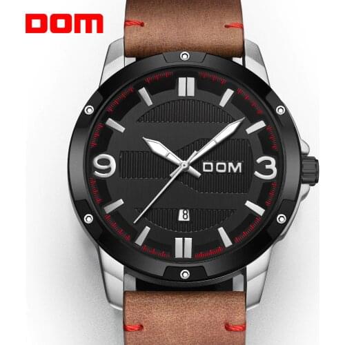 Men's Watch With Leather Strap DOM China