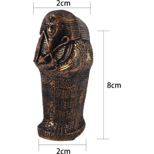 Egyptian Black Mummy Figurine W/ Coffin Resin Home Decor Sculpture Egypt Figurine Statue Miniature Craft Collectibles