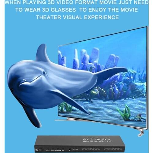 HDMI Matrices 6X2 High Definition Switch Splitter 6 In 2 Out Support ARC Pass Back Function HDMI1.4b version Switch Splitter